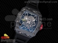 RM035-02 Rafael Nadal Forge Carbon Titanium Case KVF Best Edition Skeleton Dial Red on Black Rubber Strap MIYOTA8215 V2