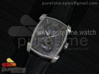 Kalpa Grande SS Black Textured Dial on Black Leather Strap A331