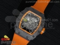 RM 035 Forge Carbon Orange Inner Bezel Skeleton Dial on Orange Nylon Strap MIYOTA9015