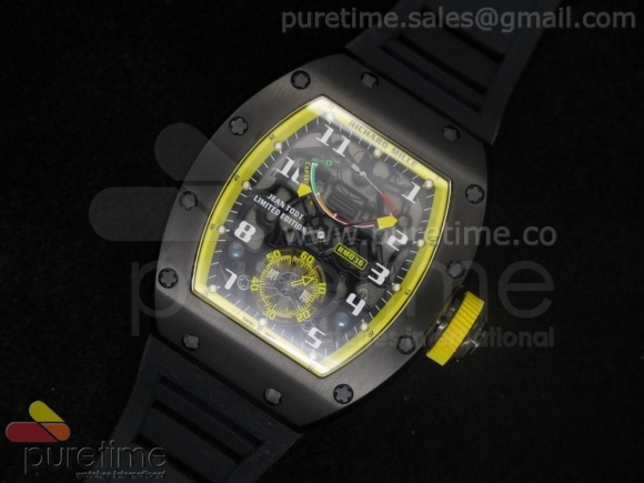 Richard Mille RM036 PVD/Yellow on Rubber Strap A23J