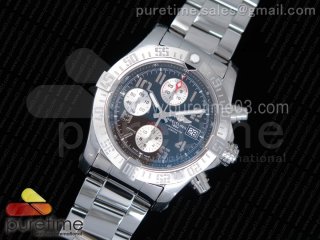 Avenger II Chronograph 43mm SS GF 1:1 Best Edition Gray/White Dial on SS Bracelet A7750