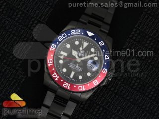 GMT-Master II PVD All Black Blue/Red Bezel Black Dial on PVD Bracelet A2836