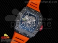 RM035-02 Rafael Nadal Forge Carbon Titanium Case KVF Best Edition Skeleton Dial Red on Orange Rubber Strap MIYOTA8215 V2