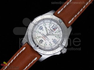 SuperOcean Steelfish H-Maker SuperLumed White Dial on Brown Leather Strap ETA2836