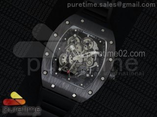 RM055 Black Ceramic Black Inner Bezel Skeleton Dial on Black Rubber Strap MIYOTA8215