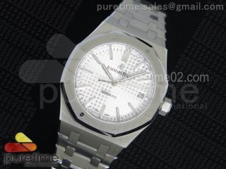 Royal Oak 37mm 15450 SS JF 1:1 Best Edition Silver Dial on SS Bracelet A3120 V2