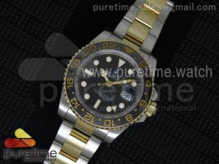 GMT-Master II 116713 LN Noob 1:1 Best Edition YG Wrapped Bezel Black Dial on SS/YG Bracelet A2836