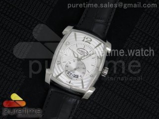 Kalpa Grande SS White Textured Dial on Black Leather Strap A331