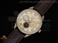 LUC Lunar One RG Cream Dial on Brown Leather Strap A23J