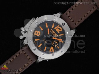 U42 Ti Black Dial Orange Mark on Brown Leather Strap A6497