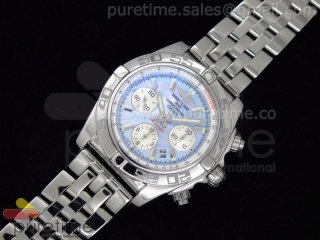 Chronomat B01 V1 SS Blue MOP Dial on Bracelet A7750