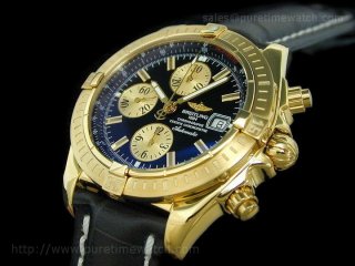 Chronomat Evolution Ultimate Edition Black Dial Full Gold