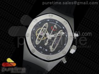 Royal Oak Concept SS Black/Silver Dial on Black Rubber Strap Jap Quartz