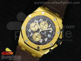 Royal Oak Offshore YG Arnold Schwarzenegger JF Best Edition on Brown Leather Strap A7750