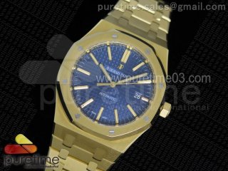 Royal Oak 41mm 15400 YG JF 1:1 Best Edition Blue Dial on YG Bracelet A3120