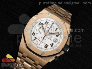 Royal Oak Offshore Rose Gold JF Best Edition White Dial on RG Bracelet A7750