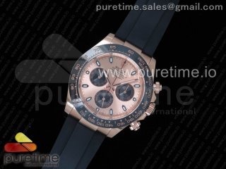 Daytona 116515 Noob 1:1 Best Edition Rose Gold Dial on Black Rubber Strap SA4130 (Free Extra Strap)