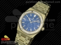 Lady Royal Oak 33mm YG JF 1:1 Best Edition Blue Dial Diamonds Bezel on YG Bracelet Swiss Quartz