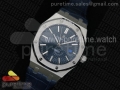 Royal Oak 41mm 15400 Lite Blue Dial on Blue Leather Strap A3120