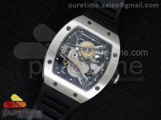 RM038 SS Black Inner Bezel Skeleton Dial on Black Rubber Strap Jap Quartz