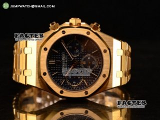 Royal Oak 42mm YG Chronograph Best Edition Black Dial on YG Bracelet Swiss Valjoux 7750