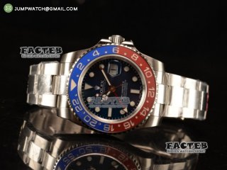 GMT-Master II SS 1:1 Polished Bezel Summer Best Edition Blue Dial on SS Bracelet Swiss ETA 2836