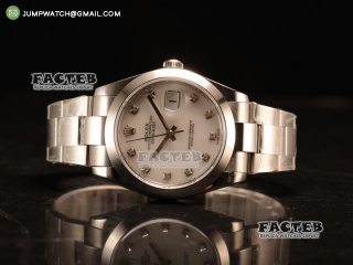 DateJust 41 SS Polished Bezel BP Best Edition White Dial Diamonds Markers on SS Bracelet Swiss ETA 2836