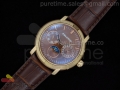 Jules Audemars Moonphase Calender RG Brown Dial on Brown Leather Strap A23J