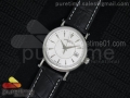 Calatrava 5153 SS White Dial on Black Leather Strap A324SC