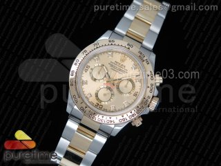 Daytona 116523 Thick YG Wrapped YG Dial Diamonds Markers on SS/YG Bracelet A7750