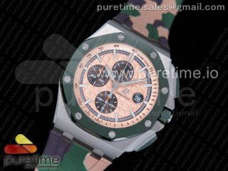 Royal Oak Offshore 2018 SIHH ‘Combat’ 44mm JF 1:1 Best Edition Green Ceramic Bezel on Camo Rubber Strap A3126 (Prototype)