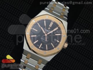 Royal Oak 41mm 15400 RG Bezel JF 1:1 Best Edition Black Dial on SS/RG Bracelet A3120