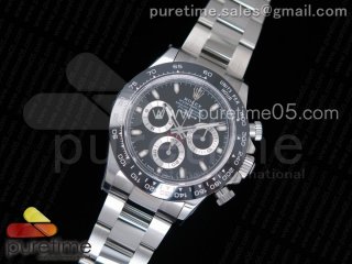 Daytona 116500 SS Black Ceramic Bezel Noob 1:1 Best Edition Black Dial on SS Bracelet SA4130