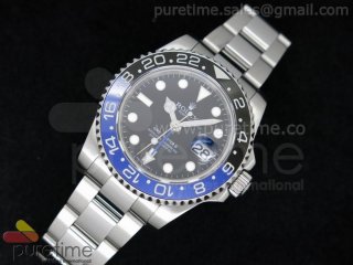 GMT-Master II 116710BLNR Black/Blue Ceramic Bezel Black Dial on SS Bracelet A3186