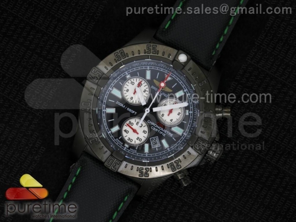 Avenger Skyland PVD Black/White Dial on Black/Green Nylon Strap Swiss ETA Quartz