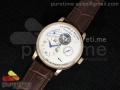 Doppelfederhaus RG White Dial on Brown Leather Strap A21J