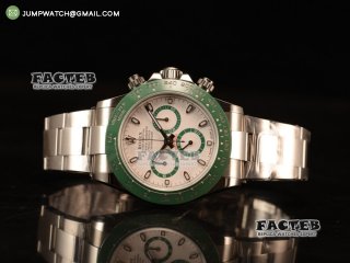 Daytona 116520LV SS Green/Siver Dial On SS Bracelet A4130