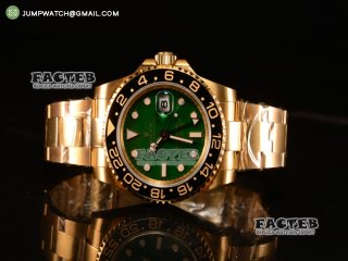 GMT-Master II Swiss ETA 2836 Automatic Yellow Gold Case With Ceramic Bezel Green Dial 116718LN