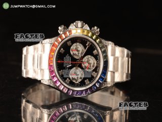 Rolex Daytona Rainbow 316L Steel Case With Clone Rolex 4130 1:1 Clone 116509 EF