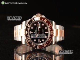 Rolex GMT-Master II New Release Black Bezel Two Tone RG With Original Functional Movement Steel Case 126711CHNR bk