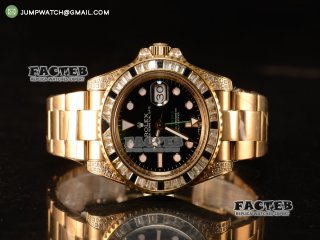 Rolex GMT-Master II Diamond Bezel With Original Functional Movement YG Case 116758SANR