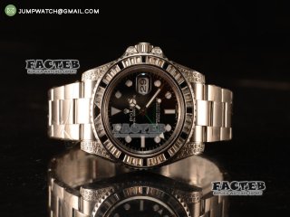 Rolex GMT-Master II All Diamond Black Bezel Automatic (Correct Hand Stack) 116759SANR