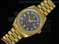 Day-Date II YG Black Dial Diamond Markers on Bracelet A2836