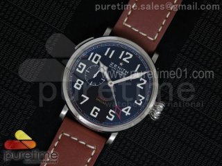 Pilot Type 20 GMT SS Black Dial on Red Leather Strap A23J