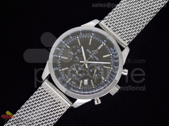 TransOcean Chronograph SS Brown Dial on Mesh Bracelet Jap Quartz