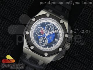 Royal Oak Offshore Grand Prix SS Lite Black/Blue Dial on Black Leather Strap Jap Quartz