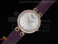 Xtravaganza RG Silver Dial Diamond Bezel on Purple Leather Strap Swiss Quartz