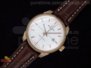 TransOcean RG White Dial on Brown Leather Strap A2892