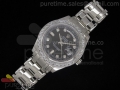 Day Date SS Black Dial Diamond Bezel on Bracelet