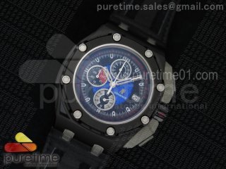 Royal Oak Offshore Grand Prix PVD Lite Black/Blue Dial on Black Leather Strap Jap Quartz